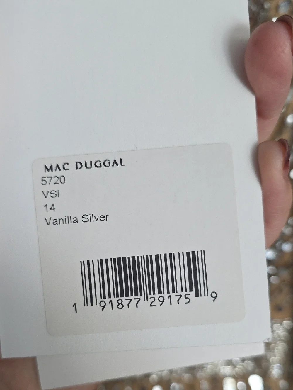 NWT MAC DUGGAL | $598 Long Sleeve Sequin Formal Gown - Picture 4 of 9